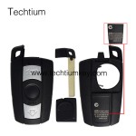 with words on back 3 button remote key shell for BMW 5 series